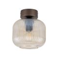 Lampa sufitowa brązowa ze szklanym, ryflowanym kloszem do jadalni SALVIA BROWN 1xE14 11358 TK Lighting