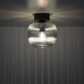Lampa sufitowa brązowa ze szklanym, ryflowanym kloszem do jadalni SALVIA BROWN 1xE14 11358 TK Lighting