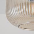Lampa sufitowa brązowa ze szklanym, ryflowanym kloszem do jadalni SALVIA BROWN 1xE14 11358 TK Lighting