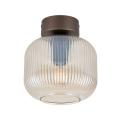 Lampa sufitowa brązowa ze szklanym, ryflowanym kloszem do jadalni SALVIA BROWN 1xE14 11358 TK Lighting