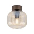 Lampa sufitowa brązowa ze szklanym, ryflowanym kloszem do jadalni SALVIA BROWN 1xE14 11358 TK Lighting