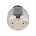 Lampa sufitowa brązowa ze szklanym, ryflowanym kloszem do jadalni SALVIA BROWN 1xE14 11358 TK Lighting