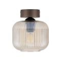 Lampa sufitowa brązowa ze szklanym, ryflowanym kloszem do jadalni SALVIA BROWN 1xE14 11358 TK Lighting
