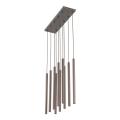 10-punktowa, brązowa lampa wisząca z podłużnymi kloszami rurkami, idealna do jadalni nad stół FERRO 10xG9 11490 TK Lighting