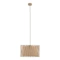 Lampa wisząca do jadalni w stylu boho, jutowy abażur z tkaninowymi paskami HARMONY Sabia 1xE27 11460 TK Lighting