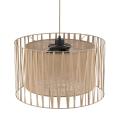 Lampa wisząca do sypialni w stylu boho, abażur z juty ozdobiony paskami tkaniny HARMONY Sabia 3xE27 11461 TK Lighting