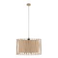 Lampa wisząca do sypialni w stylu boho, abażur z juty ozdobiony paskami tkaniny HARMONY Sabia 3xE27 11461 TK Lighting