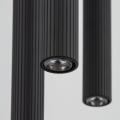 Czarna, nowoczesna lampa wisząca z podłużnymi kloszami rurkami nad blat stołu FERRO 10xG9 11492 TK Lighting