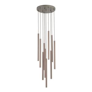 Nowoczesna, brązowa lampa wisząca z podłużnymi kloszami rurkami nad blat stołu FERRO 10xG9 11493 TK Lighting