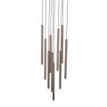 Nowoczesna, brązowa lampa wisząca z podłużnymi kloszami rurkami nad blat stołu FERRO 10xG9 11493 TK Lighting