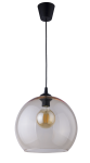 Lampa wisząca z kloszem w kształcie kuli ze szkła w kolorze bursztynowym nad blat stołu do jadalni 1xE27 - 2064