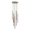 Nowoczesna, brązowa lampa wisząca z podłużnymi kloszami rurkami nad blat stołu FERRO 10xG9 11493 TK Lighting