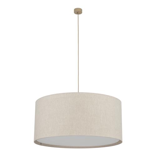 Lampa wisząca z beżowym abażurem, idealna do nowoczesnego salonu LARGO 3xE27 11484 TK Lighting