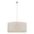Lampa wisząca z beżowym abażurem, idealna do nowoczesnego salonu LARGO 3xE27 11484 TK Lighting