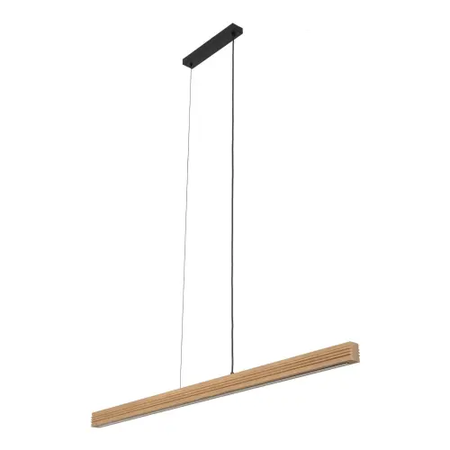 Liniowa lampa wisząca z drewnianym kloszem o szer. 120,5cm do nowoczesnych wnętrz VIGA 24W LED TK Lighting