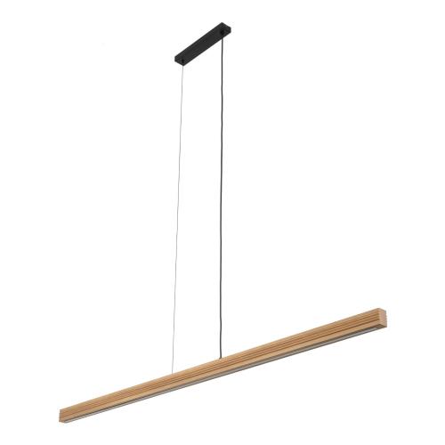 Podłużna lampa wisząca z liniowym, drewnianym kloszem o szer. 160,5cm do jadalni nad stół VIGA 24W LED TK Lighting