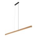 Podłużna lampa wisząca z liniowym, drewnianym kloszem o szer. 160,5cm do jadalni nad stół VIGA 24W LED TK Lighting