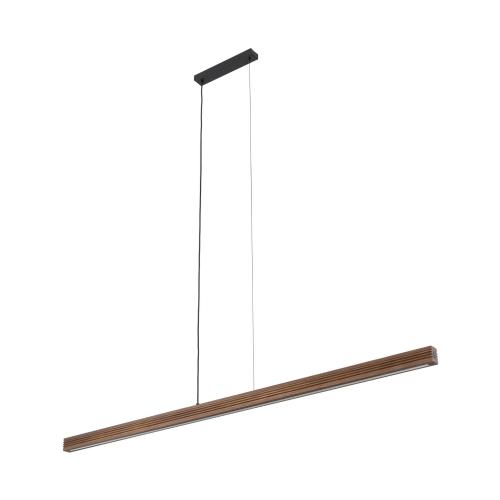 Liniowa lampa wisząca z drewna w kolorze orzecha, idealna nad stół lub do biura 24W LED VIGA 11654 TK Lighting