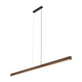 Liniowa lampa wisząca z drewna w kolorze orzecha, idealna nad stół lub do biura 24W LED VIGA 11654 TK Lighting