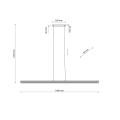 Liniowa lampa wisząca z drewna w kolorze orzecha, idealna nad stół lub do biura 24W LED VIGA 11654 TK Lighting