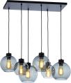 Lampa wisząca do nowoczesnego salonu lub jadalni - sześć szklanych kloszy w odcieniu lustrzanego grafitu 6xE27 CUBUS GRAPHITE 2833 TK Lighting