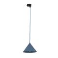 Lampa wisząca na szynoprzewód 3-fazowy z niebieskim kloszem stożkiem TRACER 1xE27 11680 TK Lighting