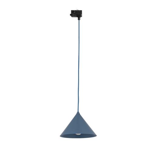 Lampa wisząca na szynoprzewód 3-fazowy z niebieskim kloszem stożkiem TRACER 1xE27 11680 TK Lighting