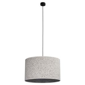 Stonowana lampa wisząca z tkaninowym abażurem do jadalni nad stół VELLUM BLACK 1xE27 średnica 50cm 10751 TK Lighting