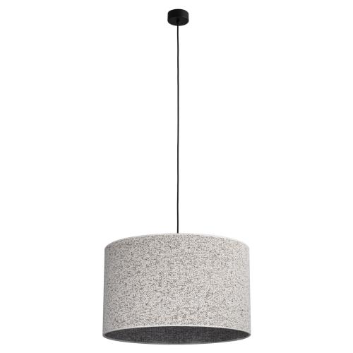 Stonowana lampa wisząca z tkaninowym abażurem do jadalni nad stół VELLUM BLACK 1xE27 średnica 50cm 10751 TK Lighting