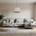 Stonowana lampa wisząca z tkaninowym abażurem do jadalni nad stół VELLUM BLACK 1xE27 średnica 50cm 10751 TK Lighting
