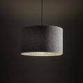 Stonowana lampa wisząca z tkaninowym abażurem do jadalni nad stół VELLUM BLACK 1xE27 średnica 50cm 10751 TK Lighting