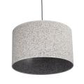 Stonowana lampa wisząca z tkaninowym abażurem do jadalni nad stół VELLUM BLACK 1xE27 średnica 50cm 10751 TK Lighting