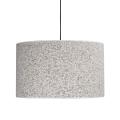 Stonowana lampa wisząca z tkaninowym abażurem do jadalni nad stół VELLUM BLACK 1xE27 średnica 50cm 10751 TK Lighting