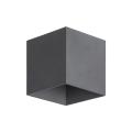 Nowoczesny kinkiet na elewację, światło góra dół IP54 LED aluminiowy grafitowy CUBE GRAY LED 18086 TK Lighting