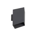 Nowoczesny kinkiet na elewację, światło góra dół IP54 LED aluminiowy grafitowy CUBE GRAY LED 18086 TK Lighting