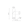 Czarna lampa natynkowa, spot, tuba z regulowaną końcówką 14cm ELARIS BLACK S  1*GU10 MINI MR11 11253 TK Lighting