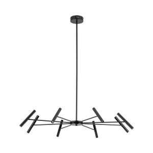 Minimalistyczny, czarny żyrandol do nowoczesnego salonu 8-ramienny 40W LED NIVA BLACK 18224 TK Lighting