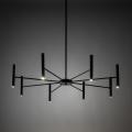 Minimalistyczny, czarny żyrandol do nowoczesnego salonu 8-ramienny 40W LED NIVA BLACK 18224 TK Lighting