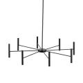 Minimalistyczny, czarny żyrandol do nowoczesnego salonu 8-ramienny 40W LED NIVA BLACK 18224 TK Lighting