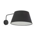 Elegancki czarny kinkiet z włącznikiem na rozecie do sypialni, salonu FORMO BLACK 1*E27 11343 TK Lighting