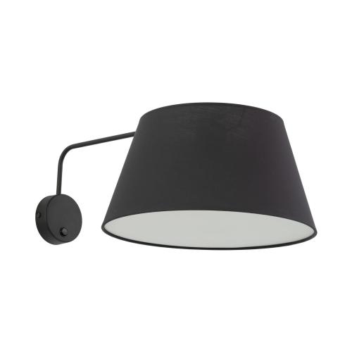 Elegancki czarny kinkiet z włącznikiem na rozecie do sypialni, salonu FORMO BLACK 1*E27 11343 TK Lighting