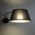 Elegancki czarny kinkiet z włącznikiem na rozecie do sypialni, salonu FORMO BLACK 1*E27 11343 TK Lighting