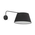 Elegancki czarny kinkiet z włącznikiem na rozecie do sypialni, salonu FORMO BLACK 1*E27 11343 TK Lighting