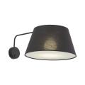Elegancki czarny kinkiet z włącznikiem na rozecie do sypialni, salonu FORMO BLACK 1*E27 11343 TK Lighting