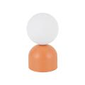 Pomarańczowo-biała lampka nocna, stołowa ze szklanym kloszem MIKI SALMON 1*G9 11388 TK Lighting