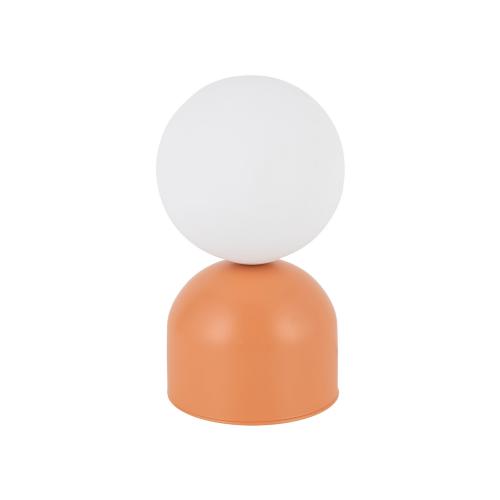Pomarańczowo-biała lampka nocna, stołowa ze szklanym kloszem MIKI SALMON 1*G9 11388 TK Lighting