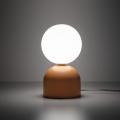 Pomarańczowo-biała lampka nocna, stołowa ze szklanym kloszem MIKI SALMON 1*G9 11388 TK Lighting