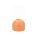 Pomarańczowo-biała lampka nocna, stołowa ze szklanym kloszem MIKI SALMON 1*G9 11388 TK Lighting