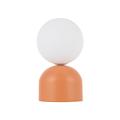 Pomarańczowo-biała lampka nocna, stołowa ze szklanym kloszem MIKI SALMON 1*G9 11388 TK Lighting