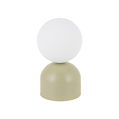 Lampka stołowa/nocna z zieloną podstawą i białym kloszem kulą do salonu MIKI PISTACIO 1*G9 11389 TK Lighting